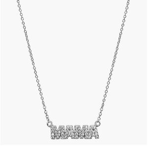 NWT Adornia MAMA rhodium plated and Swarovski crystal necklace